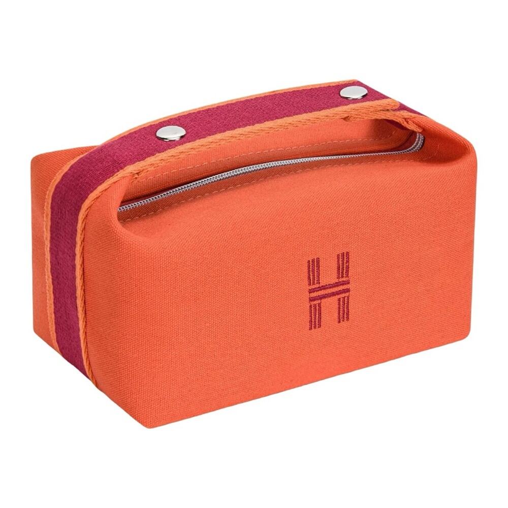 Source Unknown H Orange Makeup Bag